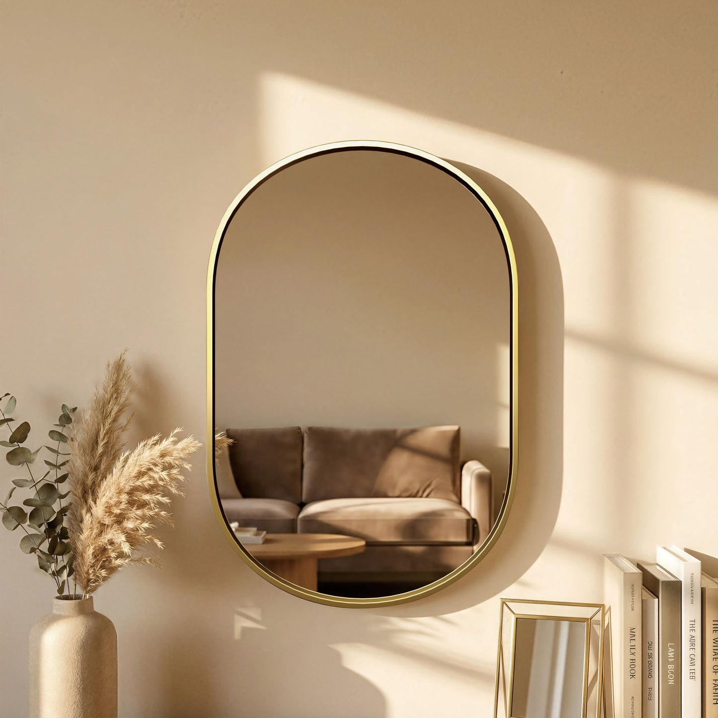 Oval Wall Mirror 40x60 Gold Black Racetrack Beveled