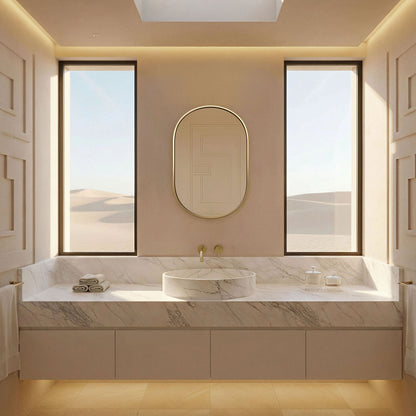 Oval Wall Mirror 40x60 Gold Black Racetrack Beveled