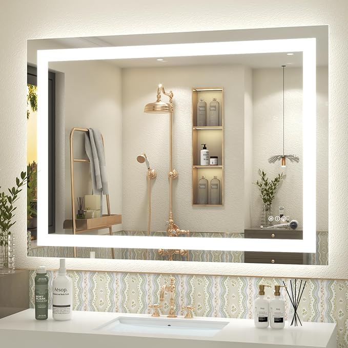 LED Lighted Bathroom Mirror | 3-Color Dimmable Anti-Fog Backlit Vanity Mirror