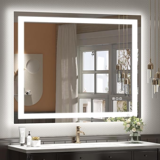 LED Lighted Bathroom Mirror | 3-Color Dimmable Anti-Fog Backlit Vanity Mirror