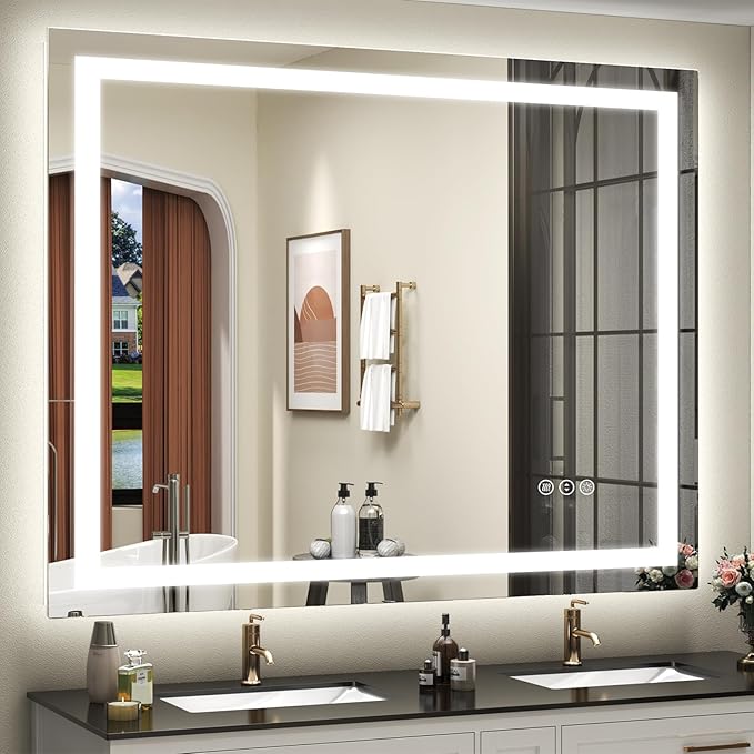 LED Lighted Bathroom Mirror | 3-Color Dimmable Anti-Fog Backlit Vanity Mirror