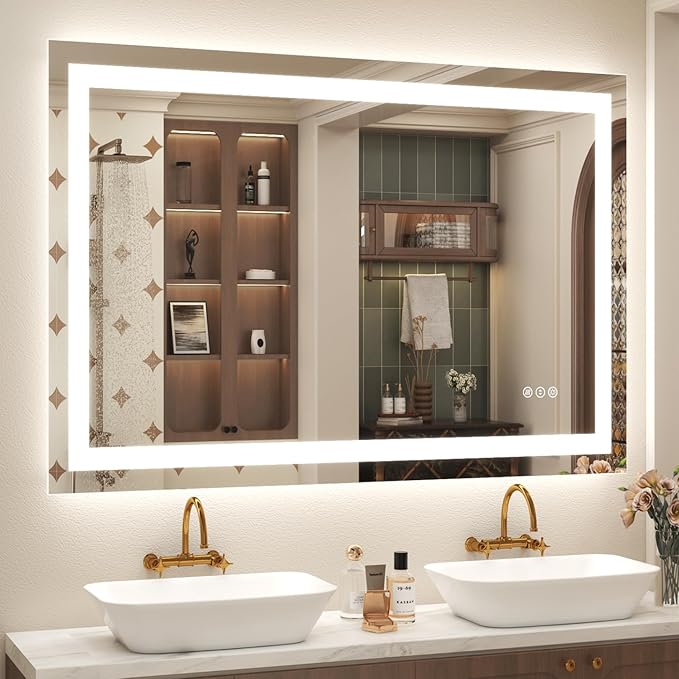 LED Lighted Bathroom Mirror | 3-Color Dimmable Anti-Fog Backlit Vanity Mirror