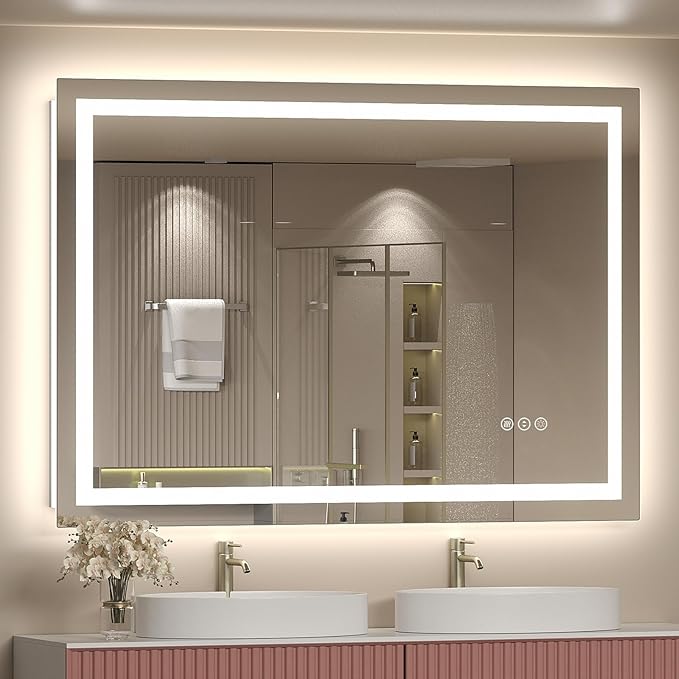 LED Lighted Bathroom Mirror | 3-Color Dimmable Anti-Fog Backlit Vanity Mirror