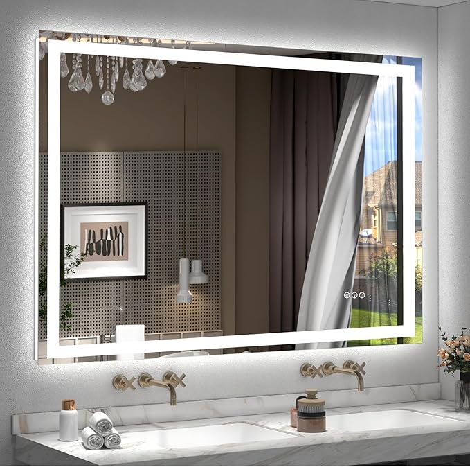 LED Lighted Bathroom Mirror | 3-Color Dimmable Anti-Fog Backlit Vanity Mirror