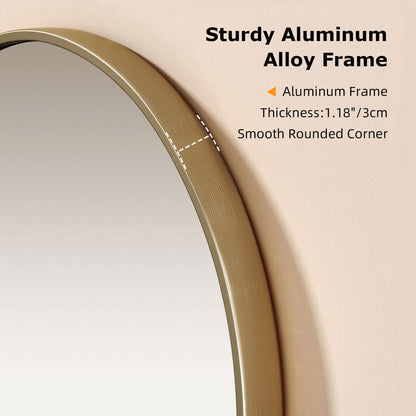 Sturdy aluminum alloy frame of half circle mirror