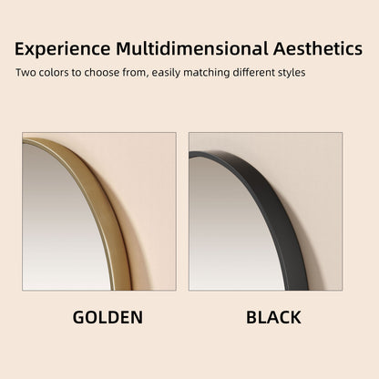 Arched wall mirror available in gold and black frame colors