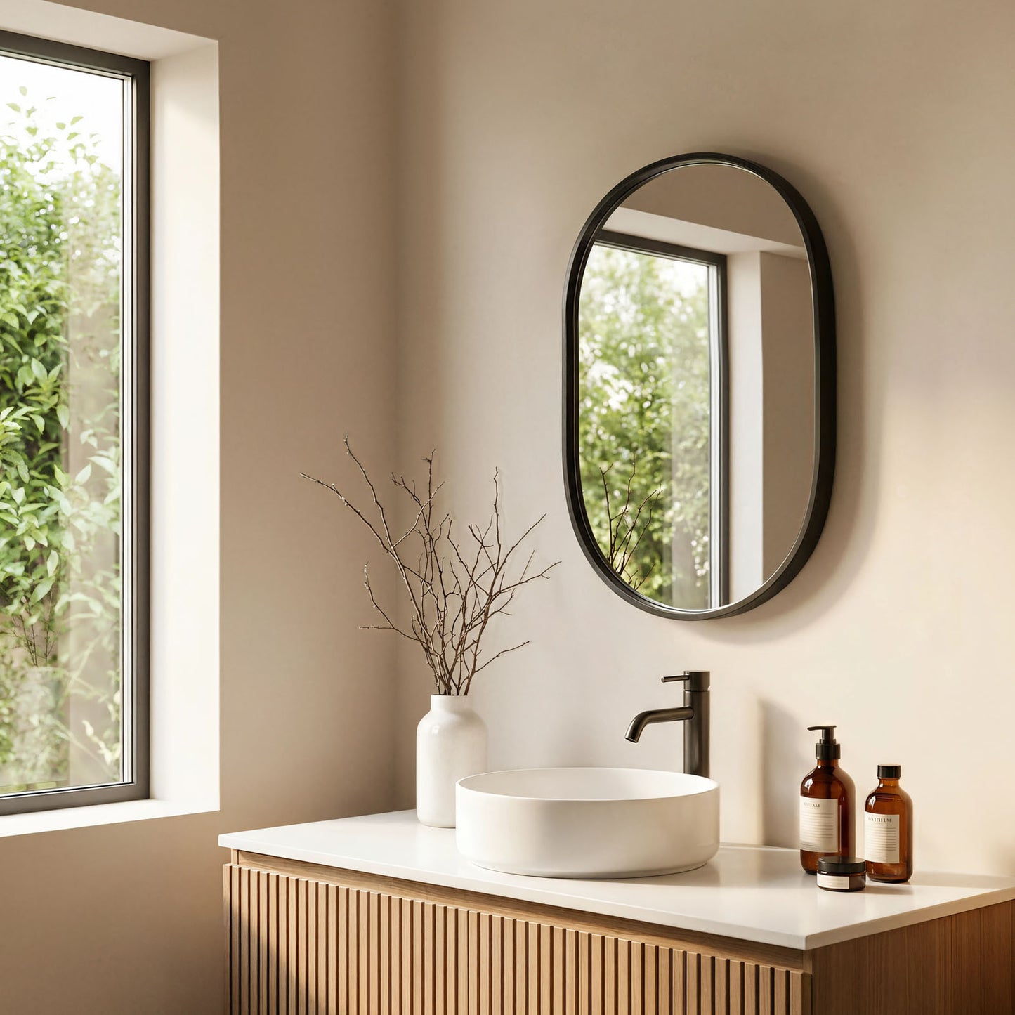 Oval Wall Mirror 40x60 Gold Black Racetrack Beveled