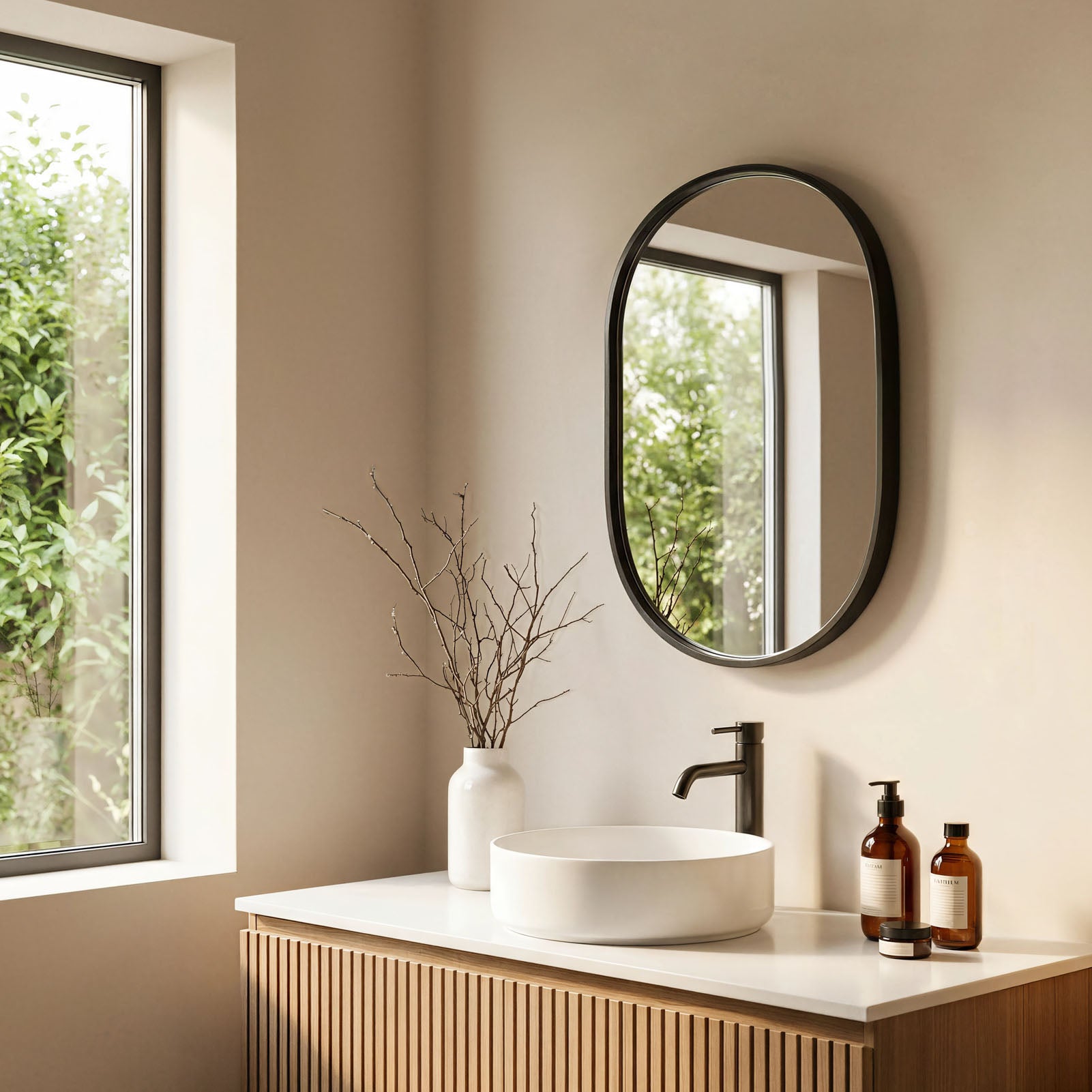 Oval Wall Mirror 40x60 Gold Black Racetrack Beveled