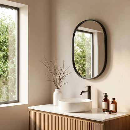 Oval Wall Mirror 40x60 Gold Black Racetrack Beveled