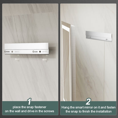 Easy to install square wall mirror with bracket-groove mounting system