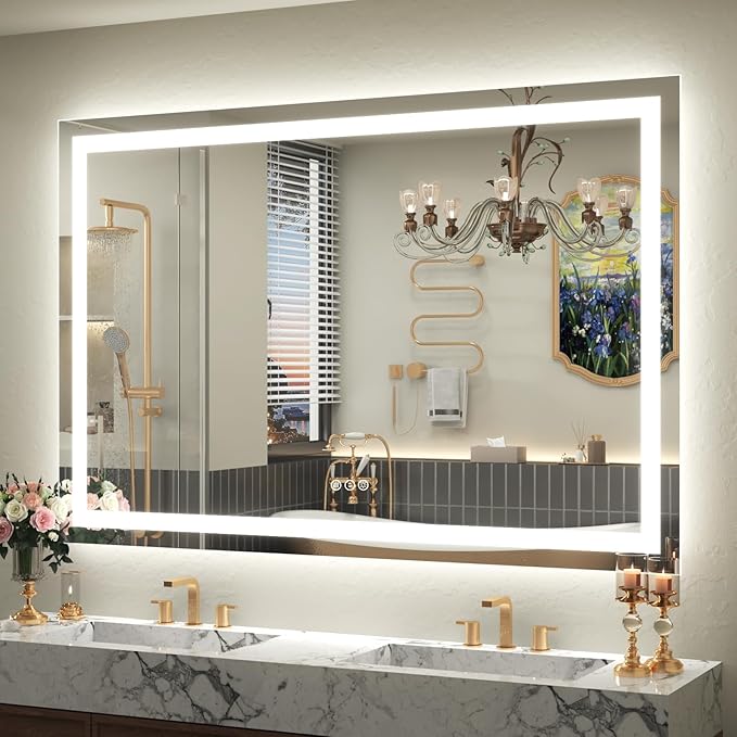 LED Lighted Bathroom Mirror | 3-Color Dimmable Anti-Fog Backlit Vanity Mirror