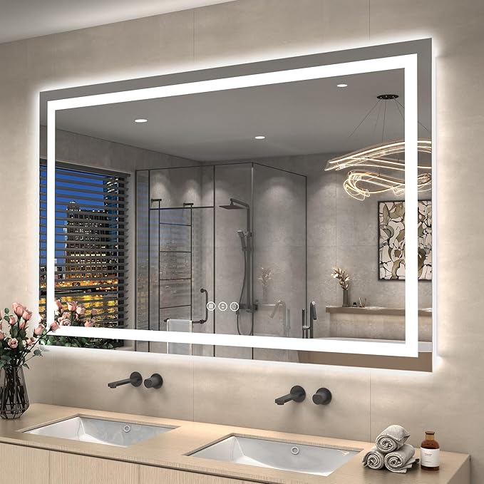 LED Lighted Bathroom Mirror | 3-Color Dimmable Anti-Fog Backlit Vanity Mirror