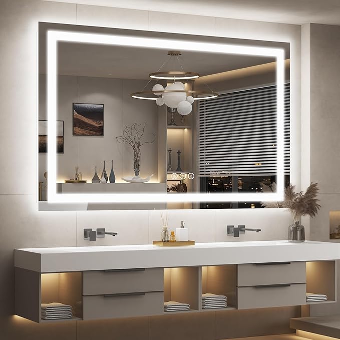 LED Lighted Bathroom Mirror | 3-Color Dimmable Anti-Fog Backlit Vanity Mirror