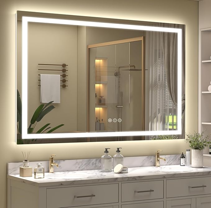 LED Lighted Bathroom Mirror | 3-Color Dimmable Anti-Fog Backlit Vanity Mirror