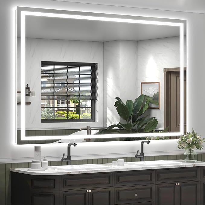 LED Lighted Bathroom Mirror | 3-Color Dimmable Anti-Fog Backlit Vanity Mirror