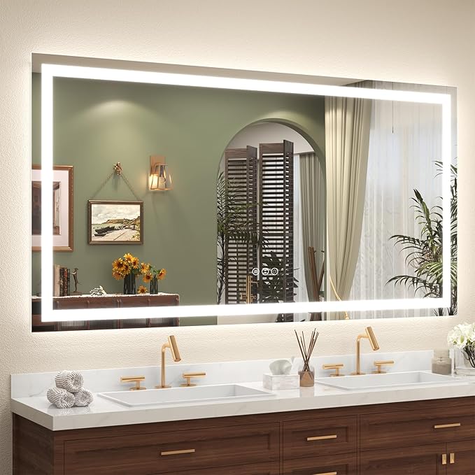 LED Lighted Bathroom Mirror | 3-Color Dimmable Anti-Fog Backlit Vanity Mirror