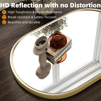 Oval Wall Mirror 40x60 Gold Black Racetrack Beveled