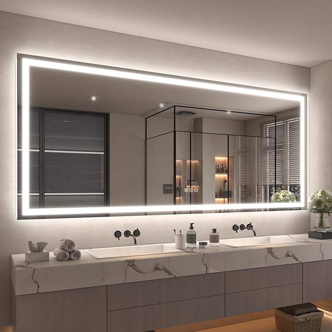 LED Lighted Bathroom Mirror | 3-Color Dimmable Anti-Fog Backlit Vanity Mirror